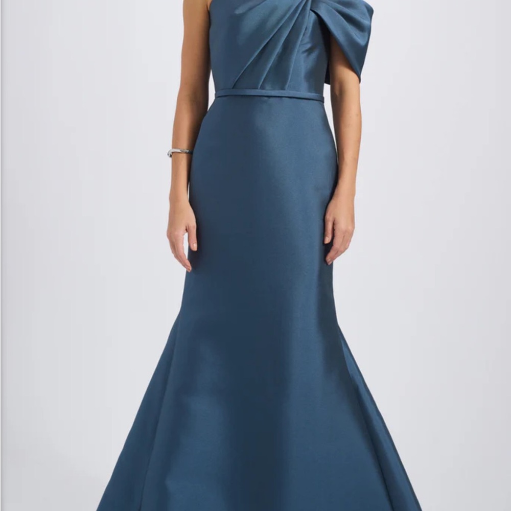 Amsale One-Shoulder Blue Gown. Best Seller!